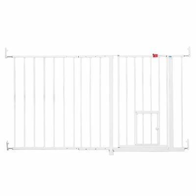 Carlson Extra Wide Pet Gate With Cat Flap - Image 4