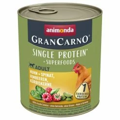 Animonda GranCarno Superfoods Adult 24 X 800g -Zooplus Sales Shop 130714 pla grancarno huhn spinat himbeeren kuerbiskerne 800g hs 01 8