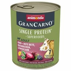Animonda GranCarno Superfoods Adult 24 X 800g -Zooplus Sales Shop 130715 pla grancarno rind rote bete brombeeren loewenzahn 800g hs 01 7