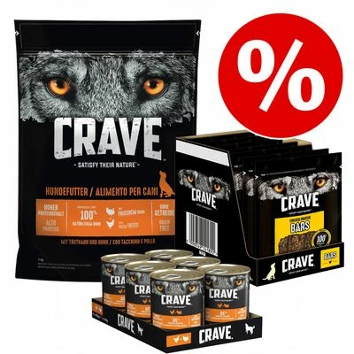 2.8kg Crave Dry Dog Food + 6x400g Wet Food + 7x76g Snacks - Bundle Price!* 3 2.8kg Crave Dry Dog Food + 6x400g Wet Food + 7x76g Snacks - Bundle Price!*