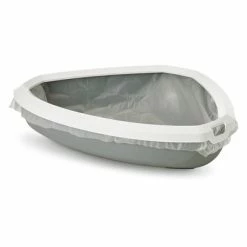 Savic Rincon Corner Litter Tray With Border -Zooplus Sales Shop 144796 savic rincon ecktoilette rand grauwhite cat hs 03 6