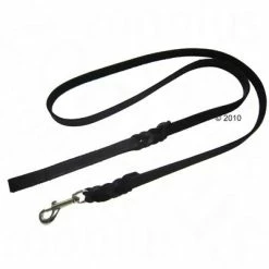 Heim Plaited Leather Dog Lead - Black