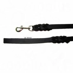 Heim Plaited Leather Dog Lead - Black -Zooplus Sales Shop 192938 heim soft leine 3 1