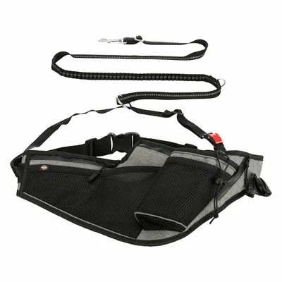 Trixie Jogging Belt With Leash - Grey/ Black 4 Trixie Jogging Belt With Leash - Grey/ Black - Image 2