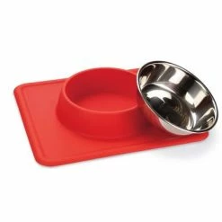 Karlie Stainless Steel Silicone Dex Dog Bowl -Zooplus Sales Shop 209196 karlie edelstahlnapf silikon dex rot hs 02 2