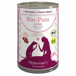 Herrmann's Menu 6 X 400g -Zooplus Sales Shop 27071 pla h d5 bio pute reis 400g web 0