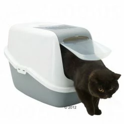 Savic Nestor Cat Litter Box -Zooplus Sales Shop 284046 savic katzentoilette nestorgrau katze 03 2012 4