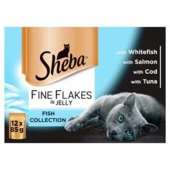 Sheba Pouches Fine Flakes Saver Pack 96 X 85g -Zooplus Sales Shop 3065890099678 spi uk sheba pouches select slices mixed pack 12 x 85g fish collection in jelly 0