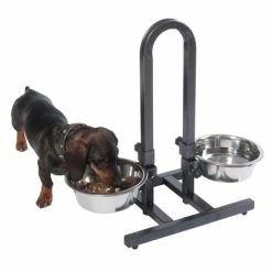 U-Shaped Dog Bowl Stand With Stainless Steel Bowls -Zooplus Sales Shop 313525 u hundebar 04 dsc9192 5