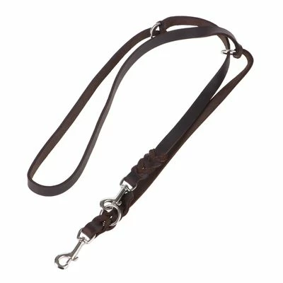 Heim Plaited Leather Double Dog Lead - Brown 3 Heim Plaited Leather Double Dog Lead - Brown