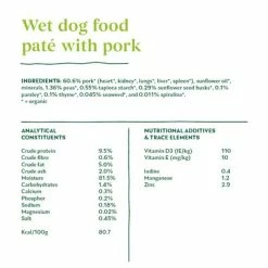 Yarrah Organic Pork Paté With Organic Parsley & Organic Thyme 14 Yarrah Organic Pork Paté With Organic Parsley & Organic Thyme -Zooplus Sales Shop 7034 dog tin pate pork 400g 8714265975165 3 1