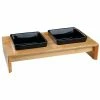 Trixie Ceramic & Wood Feeding Bowl Set -Zooplus Sales Shop 72201 pla trixie napf set keramik holz hs 02 5
