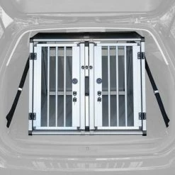 Trixie Aluminium Dog Crate -Zooplus Sales Shop 99404 autohunde doppelbox inside car grau fg 5805 6
