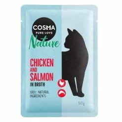 Cosma Nature Pouches Saver Pack 18 X 50g -Zooplus Sales Shop 99514 pla cosma nature chickensalmon 50g 1