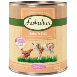 Lukullus Junior Saver Pack 24 X 800g -Zooplus Sales Shop lk 800g junior kalbhuhn 1000x1000 1